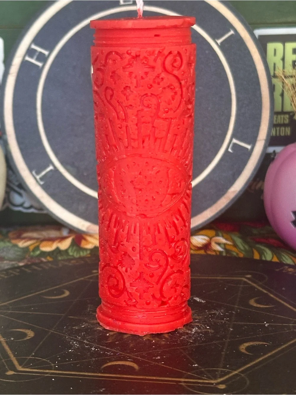 Red All-Seeing Eye Candle